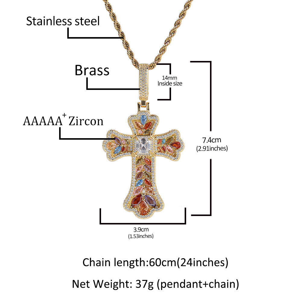 Opal Gem Cross Pendant
