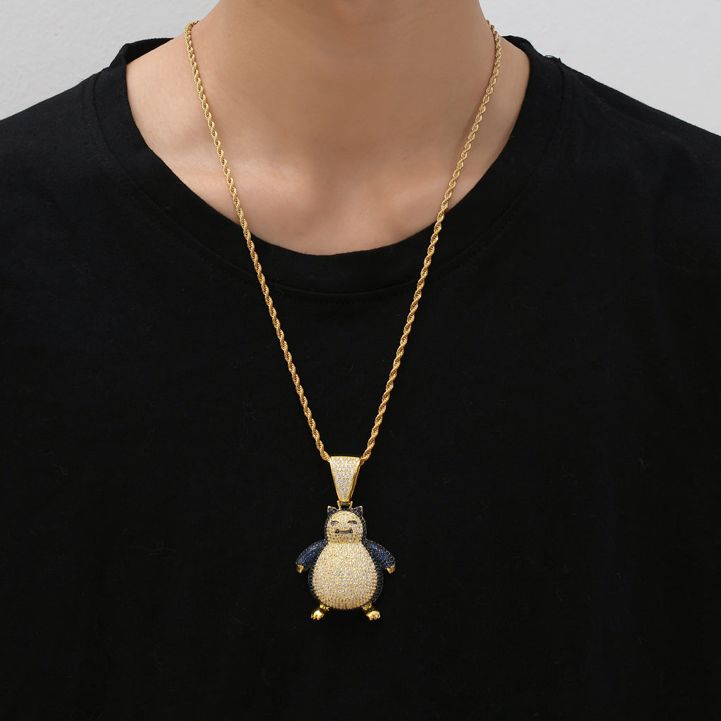 Pokemon Snorlax カビゴン CZ Gem Pendant