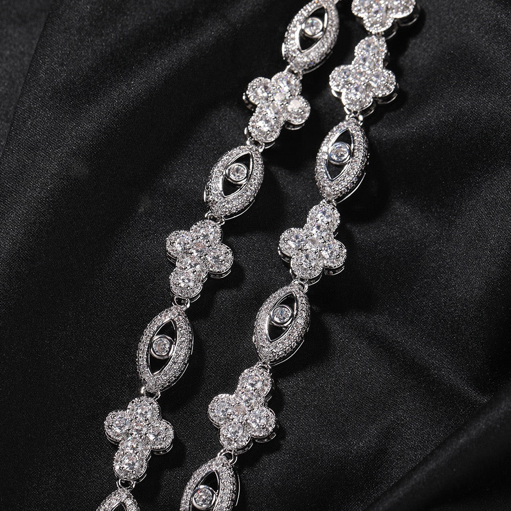 Eye&Cross Gem Necklace Set