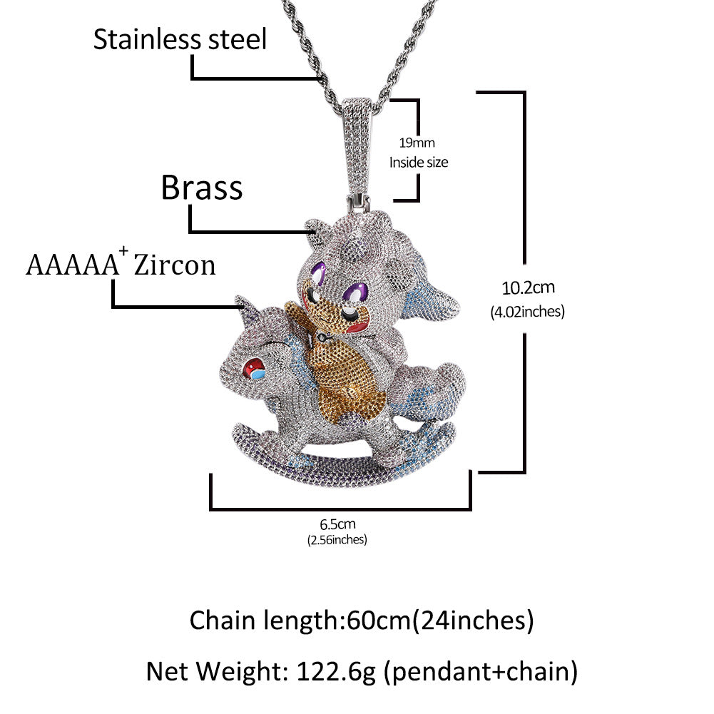 Pokemon Pikachu ピカチュウ CZ Gem Pendant