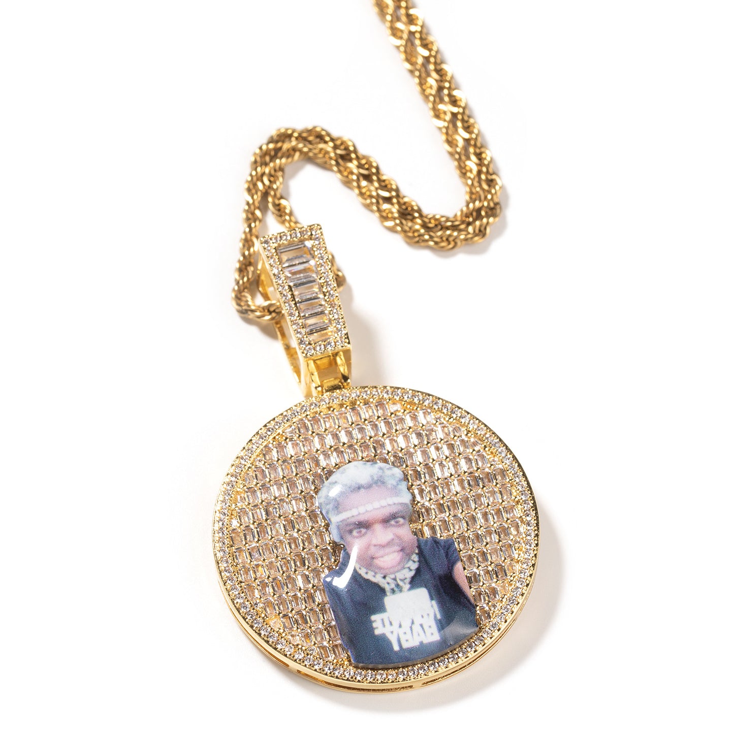 Gemstone Background Photo Chain Pendant