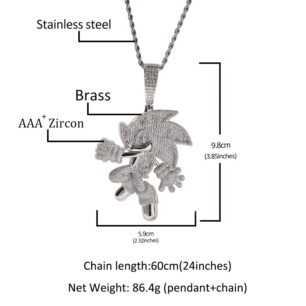 Sonic the Hedgehog CZ Gem Pendant