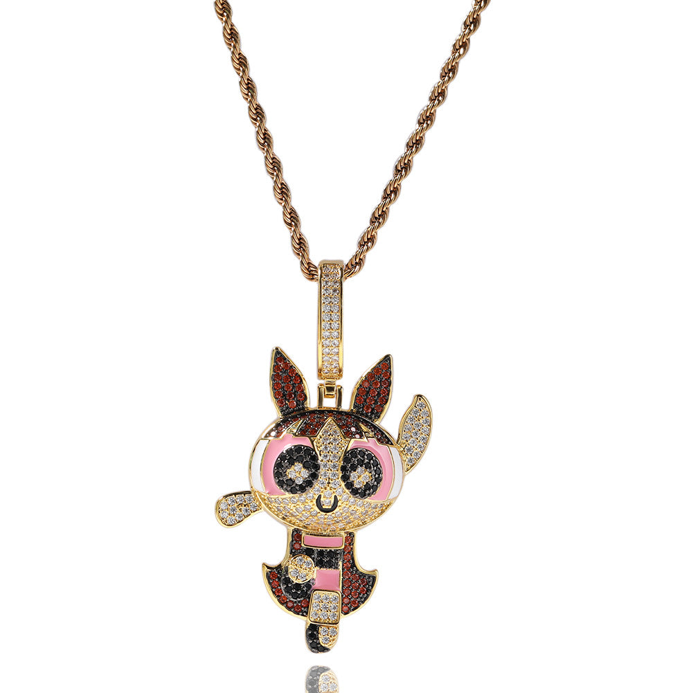 The Powerpuff Girls CZ Gem Pendant