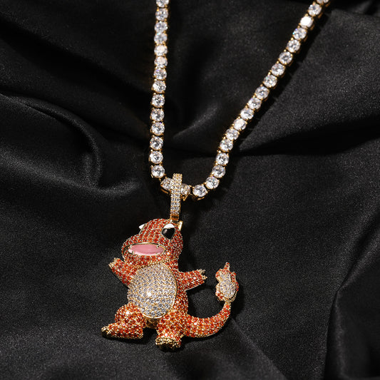 Pokemon Charmander ヒトカゲ CZ Gem Pendant