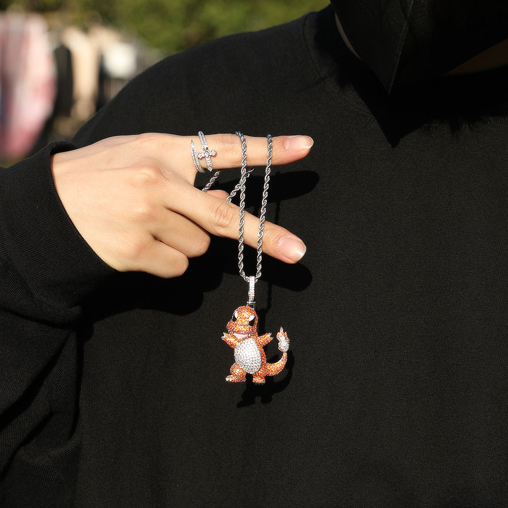 Pokemon Charmander ヒトカゲ CZ Gem Pendant