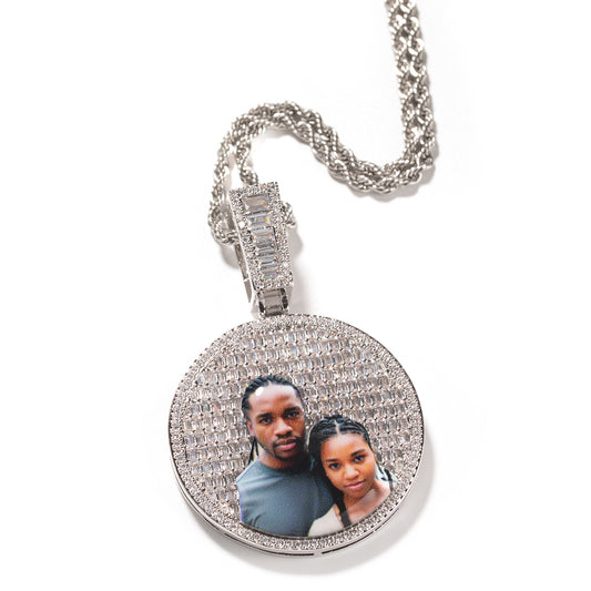 Gemstone Background Photo Chain Pendant