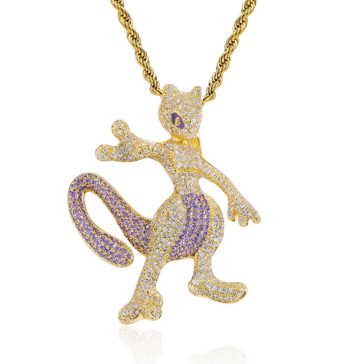 Pokemon Mewtwo ミュウツー CZ Gem Pendant