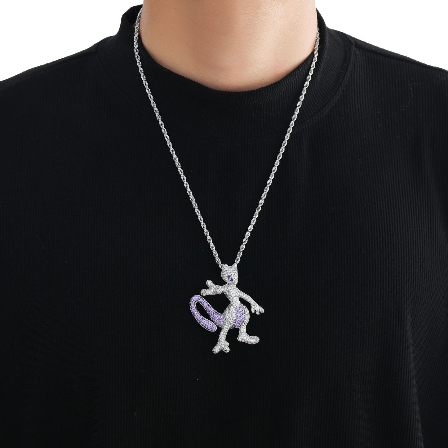 Pokemon Mewtwo ミュウツー CZ Gem Pendant