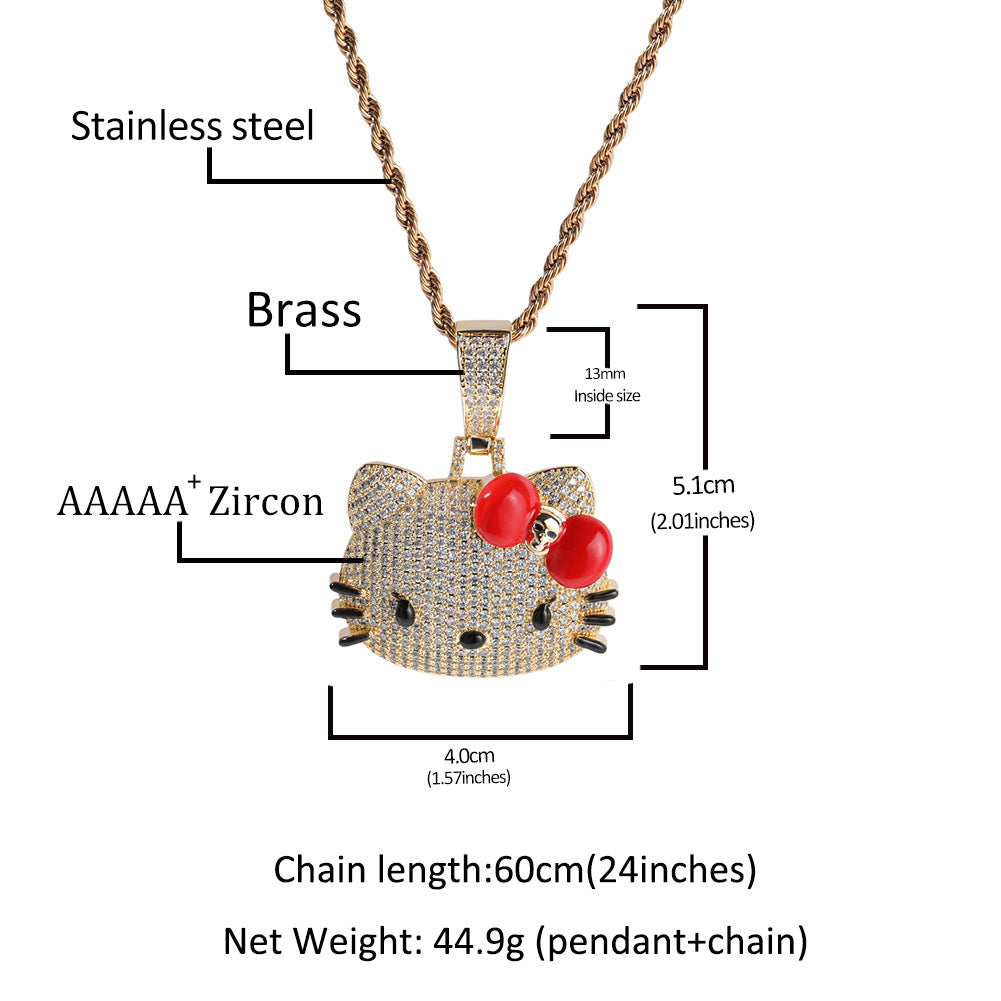 Hello Kitty CZ Gem Pendant